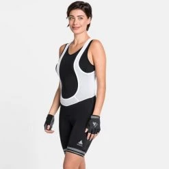 Cuissards Vélo ODLO ZEROWEIGHT TIGHTS SHORT SUSPENDERS W BLACK 22 Blanc / Noir -Equipement vélo Soldes 9 102338 tights short suspenders zeroweight black 492221 15000 03