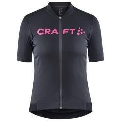 Maillots Vélo CRAFT ESSENCE JERSEY W ASHPALT-ROXO 22 Noir / Rose