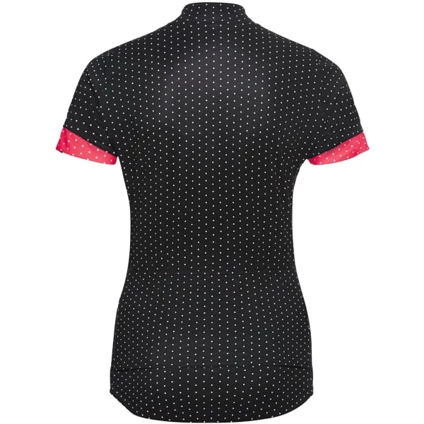 Maillots Vélo ODLO ESSENTIAL ODLO PRINT STAND-UP COLLAR S/S FZ W BLACK/PARADISE PINK 22 Rose / Noir 4 Maillots Vélo ODLO ESSENTIAL ODLO PRINT STAND-UP COLLAR S/S FZ W BLACK/PARADISE PINK 22 Rose / Noir – Image 2
