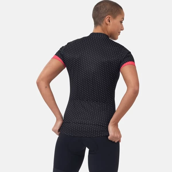 Maillots Vélo ODLO ESSENTIAL ODLO PRINT STAND-UP COLLAR S/S FZ W BLACK/PARADISE PINK 22 Rose / Noir 6 Maillots Vélo ODLO ESSENTIAL ODLO PRINT STAND-UP COLLAR S/S FZ W BLACK/PARADISE PINK 22 Rose / Noir – Image 4