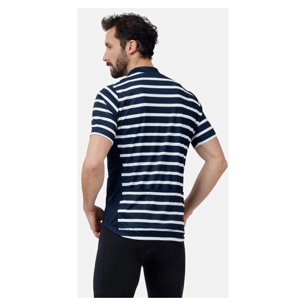 Maillots Vélo ODLO ESSENTIAL ODLO PRINT STAND-UP COLLAR S/S FZ DARK SAPPHIRE/WHITE 22 Blanc / Bleu 6 Maillots Vélo ODLO ESSENTIAL ODLO PRINT STAND-UP COLLAR S/S FZ DARK SAPPHIRE/WHITE 22 Blanc / Bleu – Image 4