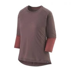 Maillots Vélo PATAGONIA W'S MERINO 3/4 SLEEVE BIKE JERSEY DUSKY BROWN 23 Violet