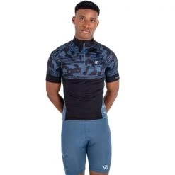 Maillots Vélo DARE 2B STAY THE COURSE II JERSEY BLACK DOWN SHIFT 22 Bleu / Noir