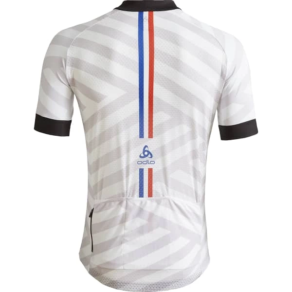 Maillots Vélo ODLO MC ZIP INTEGRAL PERFORMANCE FRANCE 22 Blanc / Bleu / Rouge 4 Maillots Vélo ODLO MC ZIP INTEGRAL PERFORMANCE FRANCE 22 Blanc / Bleu / Rouge – Image 2