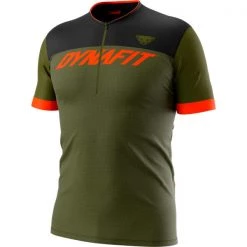 Maillots Vélo DYNAFIT RIDE LIGHT 1/2 ZIP SHIRT M WINTER MOSS 22 Vert / Noir
