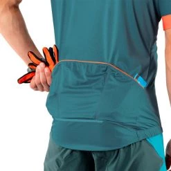 Maillots Vélo DYNAFIT RIDE LIGHT 1/2 ZIP SHIRT M PETROL 22 Bleu / Orange -Equipement vélo Soldes 9 106304 ride light 1 2 zip shirt m petrol 08 0000071462 8811 05