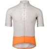 Maillots Vélo POC M'S ESSENTIAL ROAD LOGO JERSEY GRANITE GREY/ZINK ORANGE 22 Blanc / Orange