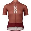 Maillots Vélo POC W'S ESSENTIAL ROAD LOGO JERSEY HIMALAYAN SALT/GARNET RED 22 Rouge / Marron