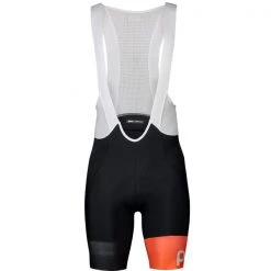 Cuissards Vélo POC ESSENTIAL ROAD VPDS BIB SHORTS URANIUM BLACK/HYDROGEN WHITE 22 Blanc / Noir / Orange