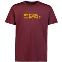 Maillots Vélo MONS ROYALE MENS ICON T-SHIRT BRAND LOCK UP DARK CHOCOLATE 22 Rouge