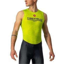 Maillots Vélo CASTELLI PRO MESH BL SLEEVELESS ELECTRIK YELLOW 22 Jaune