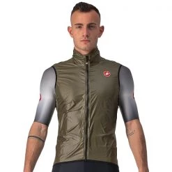 Vestes Vélo CASTELLI ARIA VEST BROWN GREEN 23 Vert