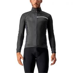 Vestes Vélo CASTELLI SQUADRA STRETCH JACKET BLACK/DARK GREY 23 Noir / Gris