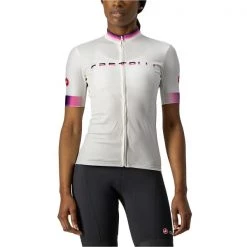 Maillots Vélo CASTELLI GRADIENT JERSEY W WHITE IVORY 22 Blanc / Rose / Violet