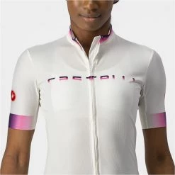 Maillots Vélo CASTELLI GRADIENT JERSEY W WHITE IVORY 22 Blanc / Rose / Violet -Equipement vélo Soldes 9 108388 gradient blanc ivoire 4521050 065 06