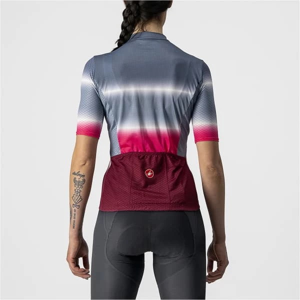 Maillots Vélo CASTELLI DOLCE JERSEY W STEEL BLUE/BURGUNDY 22 Gris / Rose 4 Maillots Vélo CASTELLI DOLCE JERSEY W STEEL BLUE/BURGUNDY 22 Gris / Rose – Image 2