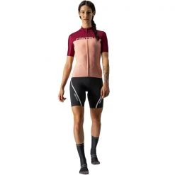 Maillots Vélo CASTELLI VELOCISSIMA JERSEY PEACH/BURGUNDY 22 Rose / Violet