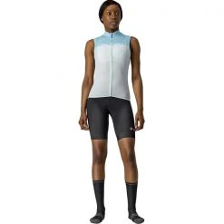 Maillots Vélo CASTELLI VELOCISSIMA SLEEVELESS W LIGHT BLUE/SKY BLUE 22 Bleu