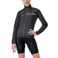 Vestes Vélo CASTELLI SQUADRA STRETCH JACKET W BLACK/DARK GREY 23 Noir