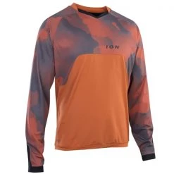 Maillots Vélo ION TEE TRAZE AMP LS AFT MEN CRIMSON EARTH 22 Orange / Marron