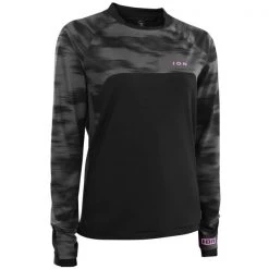 Maillots Vélo ION TEE TRAZE AMP LS AFT WOMEN BLACK 22 Noir / Gris