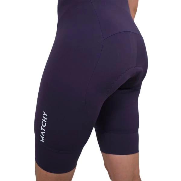 Cuissards Vélo MATCHY CYCLING BIB SHORT ESSENTIAL W AUBERGINE 22 Violet / Blanc 6 Cuissards Vélo MATCHY CYCLING BIB SHORT ESSENTIAL W AUBERGINE 22 Violet / Blanc – Image 4