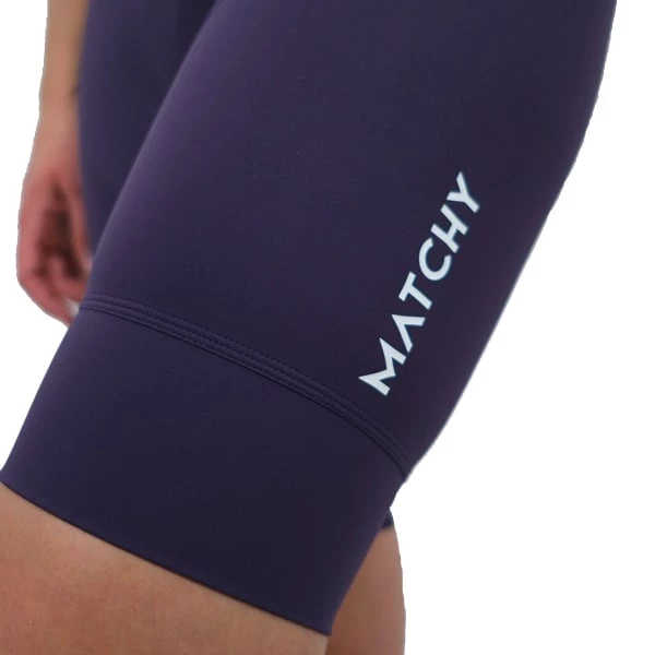Cuissards Vélo MATCHY CYCLING BIB SHORT ESSENTIAL W AUBERGINE 22 Violet / Blanc 7 Cuissards Vélo MATCHY CYCLING BIB SHORT ESSENTIAL W AUBERGINE 22 Violet / Blanc – Image 5
