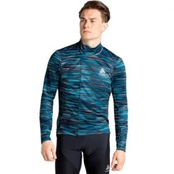 Maillots Vélo ODLO ZEROWEIGHT CERAMIWARM MID LAYER FULL ZIP DEEP DIVE 23 Bleu -Equipement vélo Soldes 9 114052 zeroweight ceramiwarm mid layer full zip deep dive 411832 20821 03
