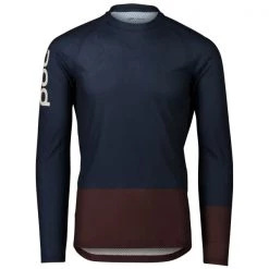 Maillots Vélo POC MTB PURE LS JERSEY TURMALINE NAVY/AXINITE BROWN 22 Bleu / Marron