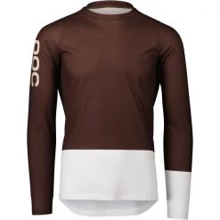 Maillots Vélo POC MTB PURE LS JERSEY AXINITE BROWN/HYDROGEN WHITE 23 Marron / Blanc