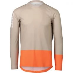 Maillots Vélo POC MTB PURE LS JERSEY LIGHT SANDSTONE BEIGE/ZINK ORANGE 23 Beige / Orange