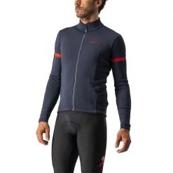 Maillots Vélo CASTELLI FONDO 2 JERSEY FZ SAVILE BLUE/RED REFLEX 23 Bleu