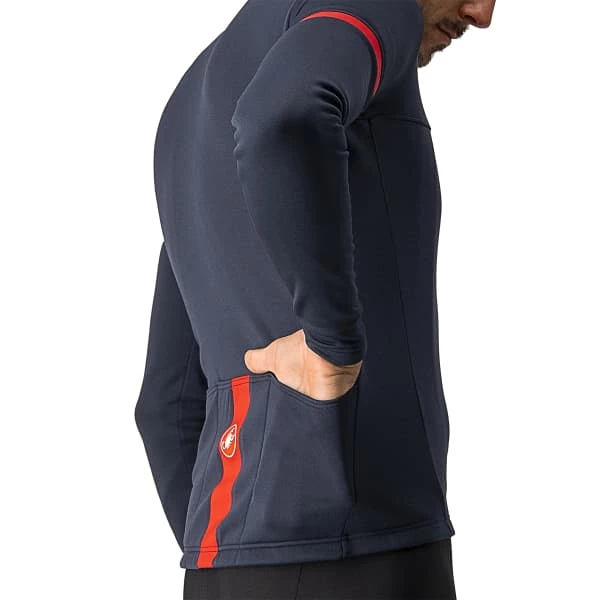Maillots Vélo CASTELLI FONDO 2 JERSEY FZ SAVILE BLUE/RED REFLEX 23 Bleu 6 Maillots Vélo CASTELLI FONDO 2 JERSEY FZ SAVILE BLUE/RED REFLEX 23 Bleu – Image 4