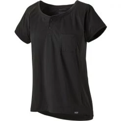 Maillots Vélo PATAGONIA W'S CAP COOL TRAIL BIKE HENLEY BLACK 22 Noir