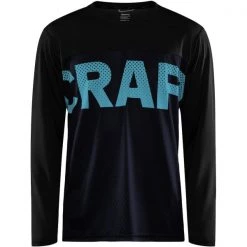 Maillots Vélo CRAFT CORE OFFROAD XT LS JERSEY M BLACK/BLAZE 21 Bleu / Noir