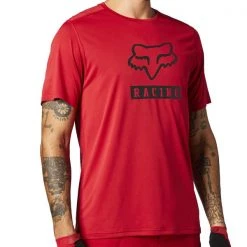 Maillots Vélo FOX RANGER SS JERSEY BLOCK CHILI 21 Rouge