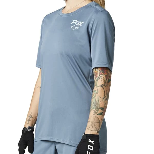 Maillots Vélo FOX W RANGER SS JERSEY MATTE BLUE 21 Bleu 5 Maillots Vélo FOX W RANGER SS JERSEY MATTE BLUE 21 Bleu – Image 3