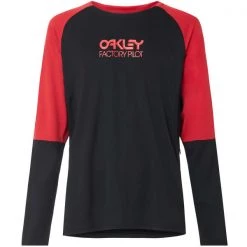 Maillots Vélo OAKLEY SWITCHBACK LS TRAIL TEE BLACKOUT 21 Rouge / Noir