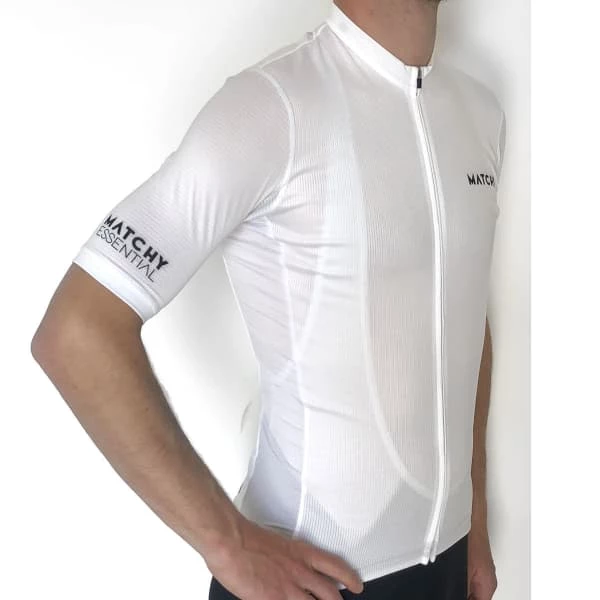 Maillots Vélo MATCHY CYCLING MAILLOT ESSENTIEL BLANC 22 Blanc 4 Maillots Vélo MATCHY CYCLING MAILLOT ESSENTIEL BLANC 22 Blanc – Image 2