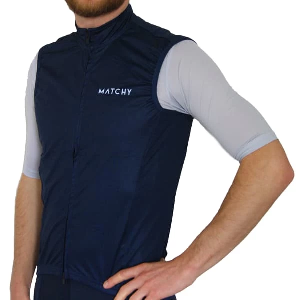 Vestes Vélo MATCHY CYCLING GILET BLEU MARINE 21 Bleu 5 Vestes Vélo MATCHY CYCLING GILET BLEU MARINE 21 Bleu – Image 3