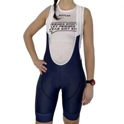 Cuissards Vélo MATCHY CYCLING CUISSARD CLASSIQUE COURT W BLEU MARINE 21 Bleu