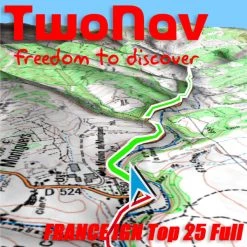 Compteurs Vélo TWONAV FRANCE IGN TOP25 FULL 22 Blanc