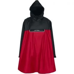 Vestes Vélo VAUDE VALERO PONCHO INDIAN RED 22 Rouge / Noir