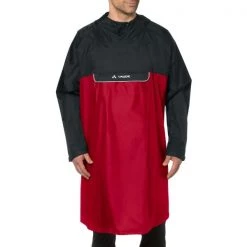 Vestes Vélo VAUDE VALERO PONCHO INDIAN RED 22 Rouge / Noir -Equipement vélo Soldes 9 90101 03717 614 03