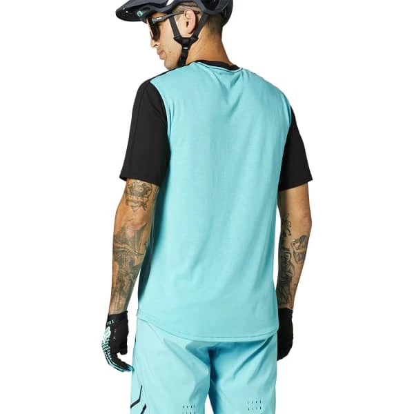 Maillots Vélo FOX RANGER DR SS JERSEY TEAL 21 Bleu 4 Maillots Vélo FOX RANGER DR SS JERSEY TEAL 21 Bleu – Image 2