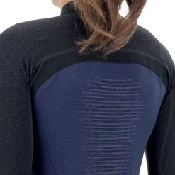 Maillots Vélo UYN LADY BIKING GRANFONDO OW SHIRT LONG SL PEACOT/BLACKBOARD 22 Bleu / Noir -Equipement vélo Soldes 9 97588 lady biking granfondo ow shirt long sl peacot blackboard o102086 k568 05