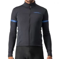 Maillots Vélo CASTELLI FONDO 2 JERSEY FZ LIGHT BLACK/BLUE REFLEX 21 Noir
